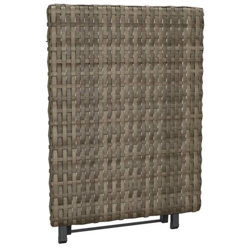 Foldbart bord 45x35x32 cm polyrattan grå