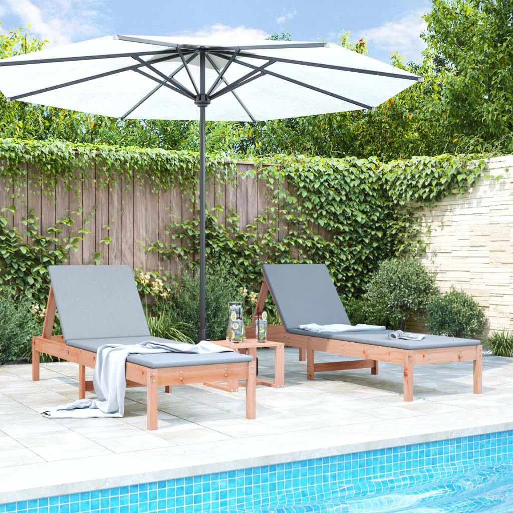 Liggestole 2 stk. 199,5x60x74 cm massivt douglasgran