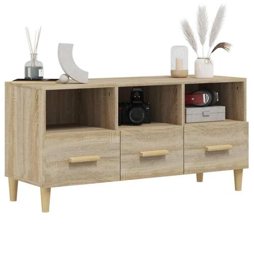 Tv-bord 102x36x50 cm konstrueret træ sonoma-eg