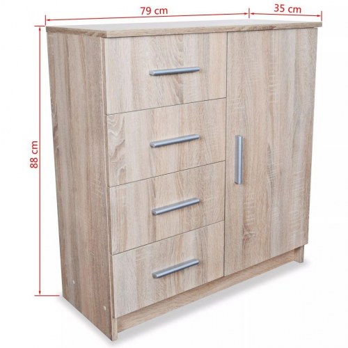 Skænk konstrueret træ 79 x 35 x 88 cm eg