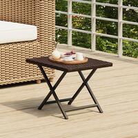 Foldbart bord 45x35x32 cm polyrattan brun