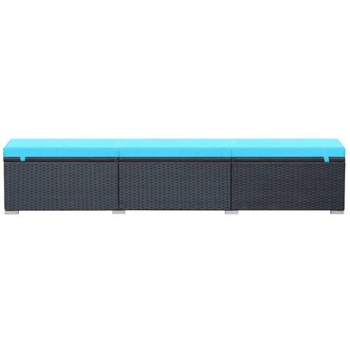 Liggestol med hynde polyrattan sort