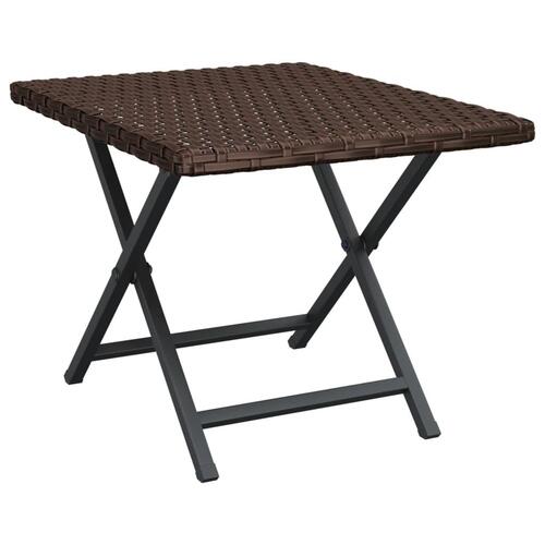 Foldbart bord 45x35x32 cm polyrattan brun