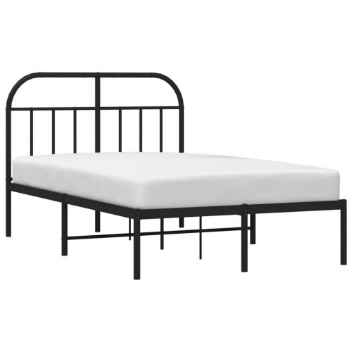 Sengeramme med sengegavl 120×200 cm - metal, sort