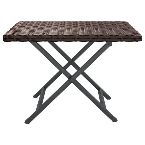 Foldbart bord 45x35x32 cm polyrattan brun