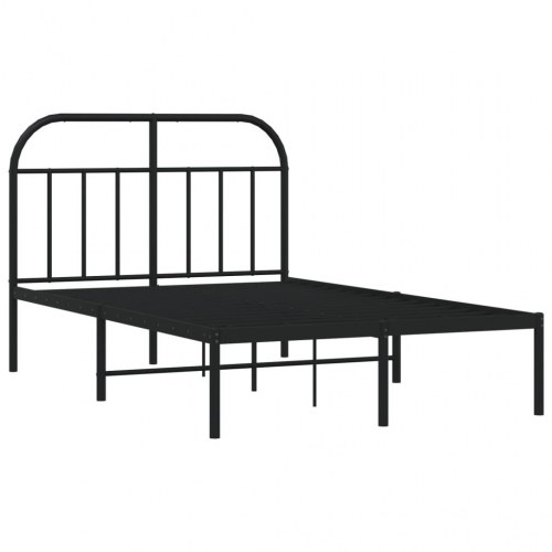 Sengeramme med sengegavl 120×200 cm - metal, sort