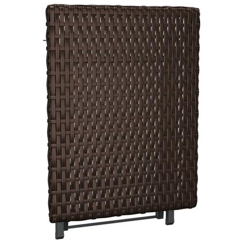 Foldbart bord 45x35x32 cm polyrattan brun
