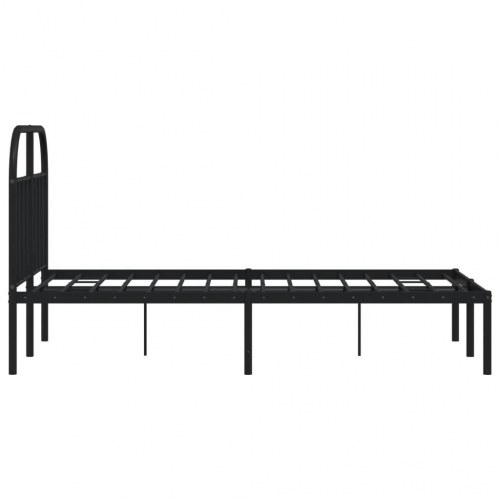 Sengeramme med sengegavl 120×200 cm - metal, sort