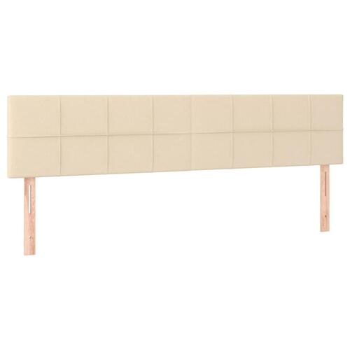 Sengegavle 2 stk. 90x5x78/88 cm stof cremefarvet