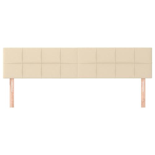 Sengegavle 2 stk. 90x5x78/88 cm stof cremefarvet