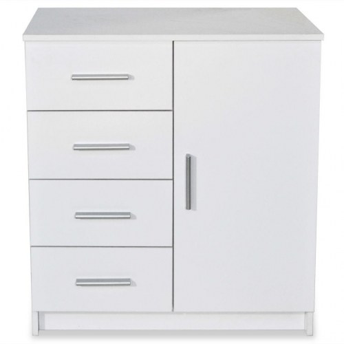Skænk konstrueret træ 79 x 35 x 88 cm hvid
