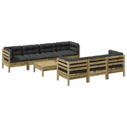 Sofasæt til haven 8 dele med hynder imprægneret fyrretræ