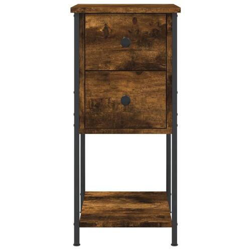Sengeborde 2 stk. 32x42x70 cm konstrueret træ røget egetræ