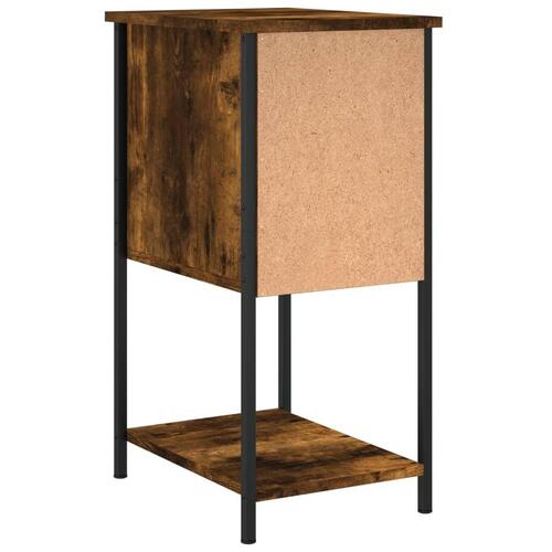 Sengeborde 2 stk. 32x42x70 cm konstrueret træ røget egetræ