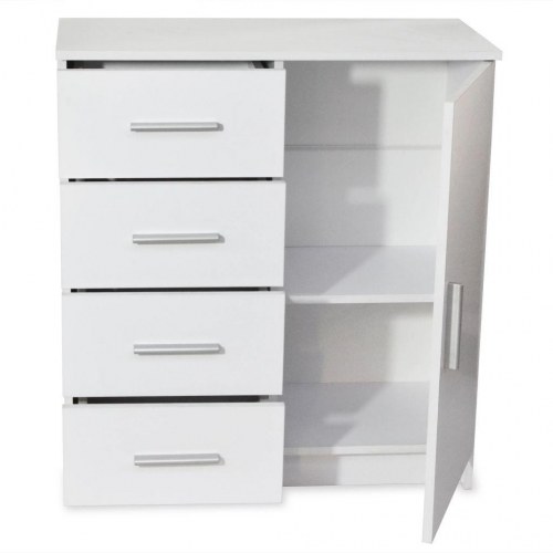 Skænk konstrueret træ 79 x 35 x 88 cm hvid