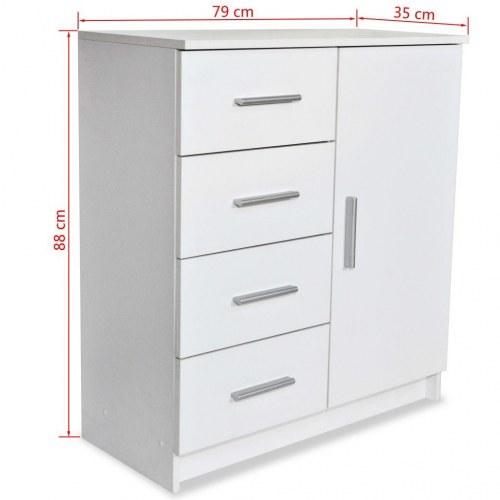 Skænk konstrueret træ 79 x 35 x 88 cm hvid