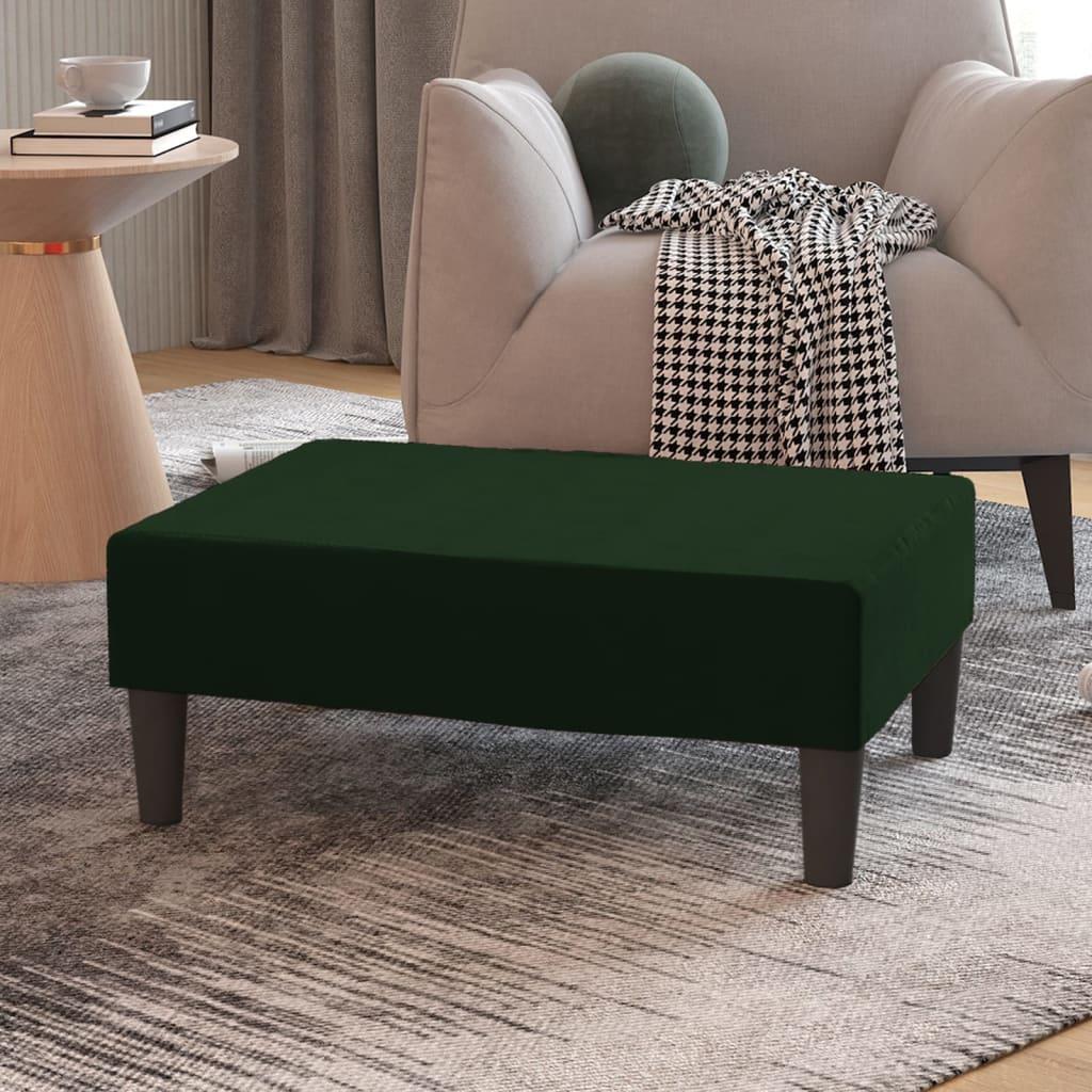 Fodskammel 78x56x32 cm fløjl mørkegrøn