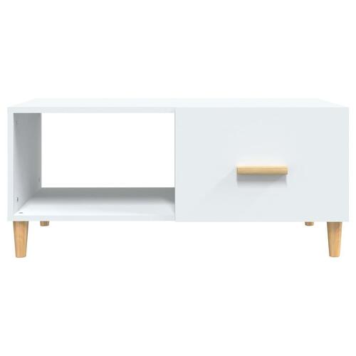 Sofabord 89,5x50x40 cm konstrueret træ hvid