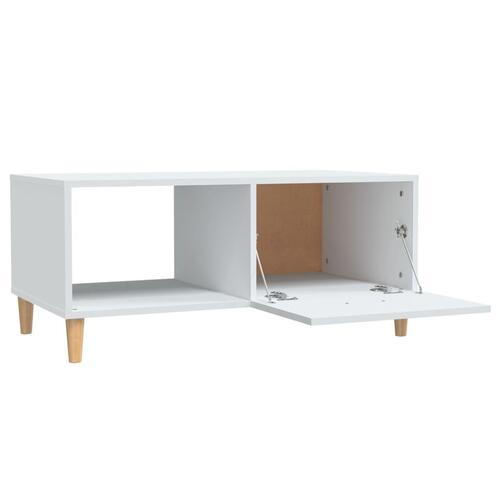 Sofabord 89,5x50x40 cm konstrueret træ hvid