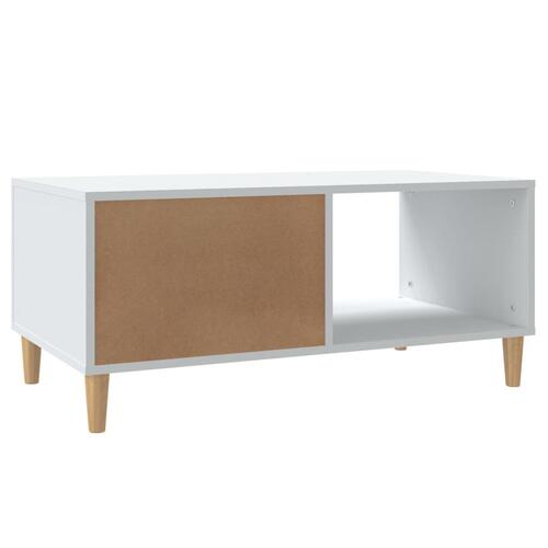 Sofabord 89,5x50x40 cm konstrueret træ hvid