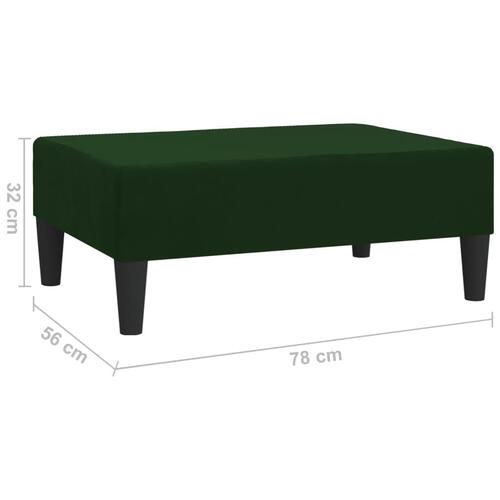 Fodskammel 78x56x32 cm fløjl mørkegrøn