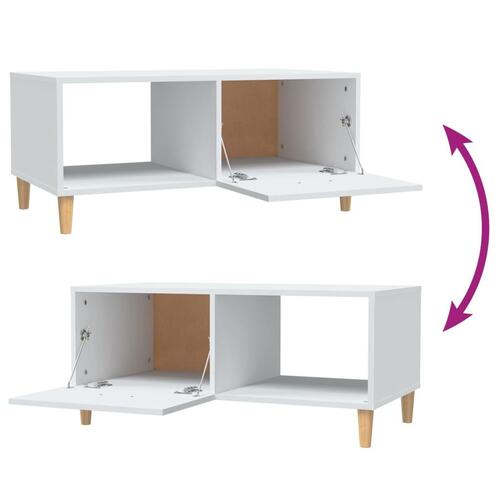 Sofabord 89,5x50x40 cm konstrueret træ hvid