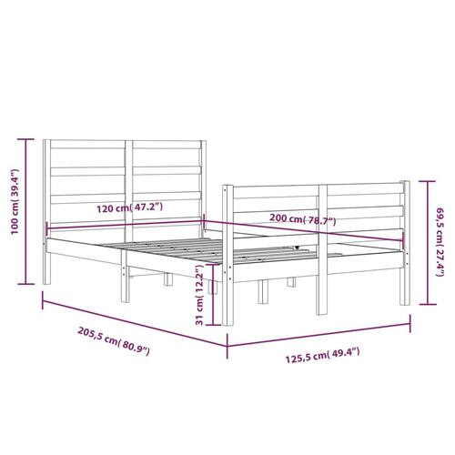 Sengeramme 120x200 cm massivt fyrretræ