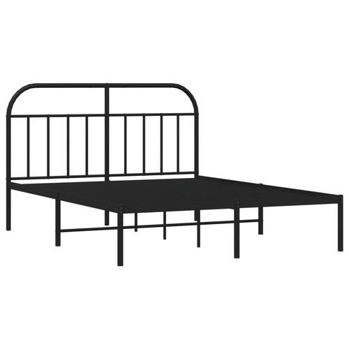 Sengeramme med sengegavl 140x190 cm metal sort