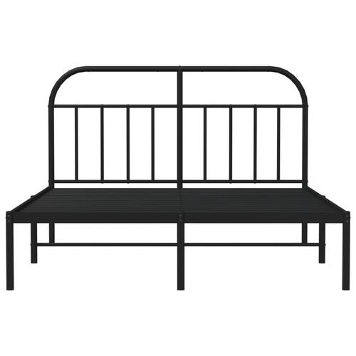 Sengeramme med sengegavl 140x190 cm metal sort