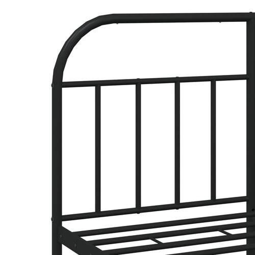 Sengeramme med sengegavl 140x190 cm metal sort