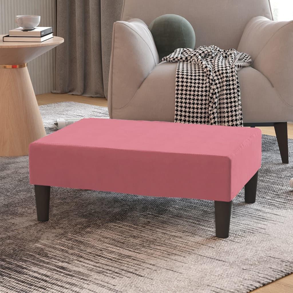 Fodskammel 78x56x32 cm fløjl pink