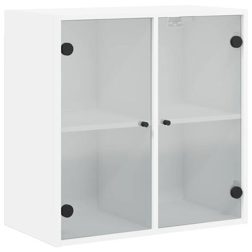 Vægskab med glaslåger 68x37x68,5 cm hvid
