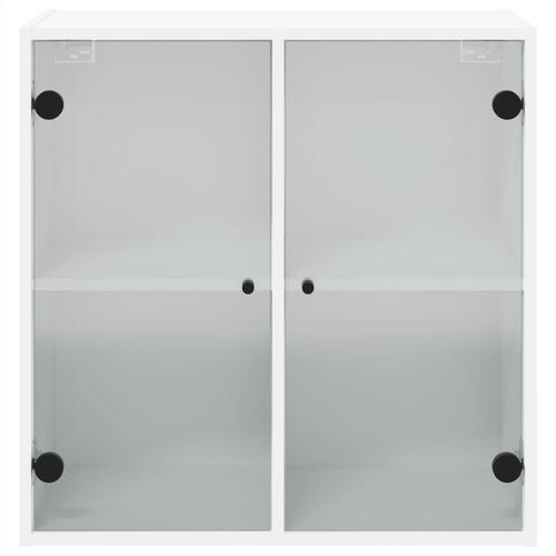 Vægskab med glaslåger 68x37x68,5 cm hvid