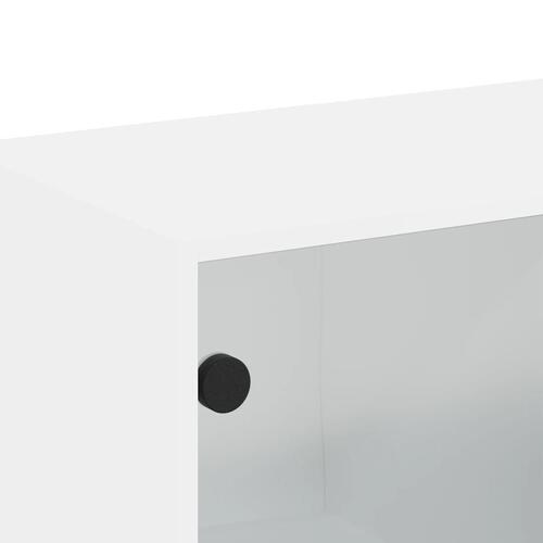Vægskab med glaslåger 68x37x68,5 cm hvid