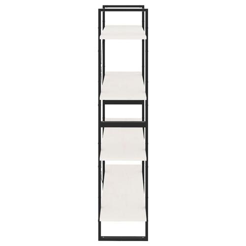 Bogreol med 4 hylder 100x30x140 cm massivt fyrretræ hvid