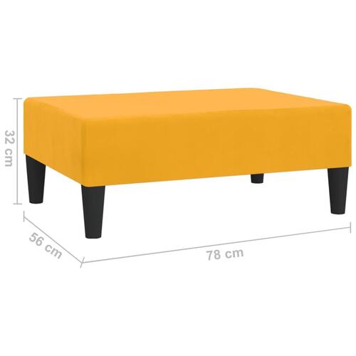 Fodskammel 78x56x32 cm fløjl gul