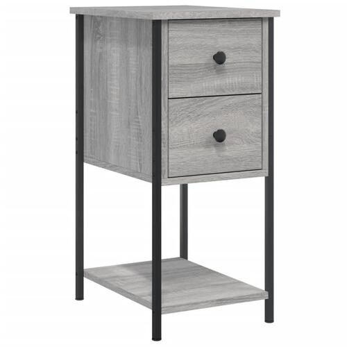 Sengeborde 2 stk. 32x42x70 cm konstrueret træ grå sonoma-eg