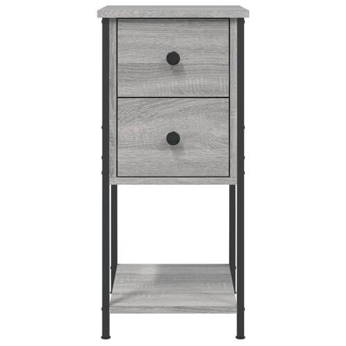 Sengeborde 2 stk. 32x42x70 cm konstrueret træ grå sonoma-eg