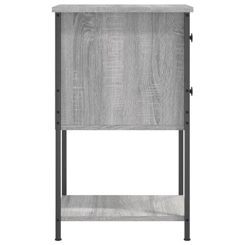 Sengeborde 2 stk. 32x42x70 cm konstrueret træ grå sonoma-eg