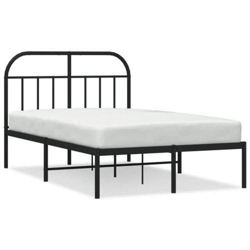 Sengeramme med sengegavl 120×190 cm - metal, sort