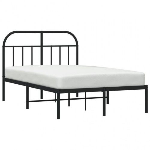Sengeramme med sengegavl 120×190 cm - metal, sort