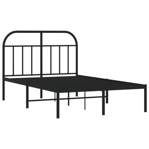 Sengeramme med sengegavl 120×190 cm - metal, sort