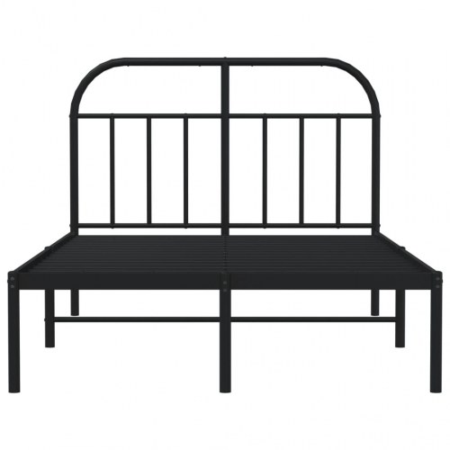 Sengeramme med sengegavl 120×190 cm - metal, sort