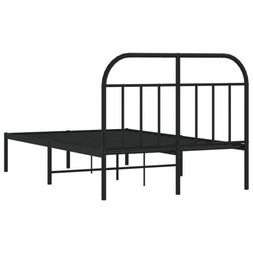 Sengeramme med sengegavl 120×190 cm - metal, sort