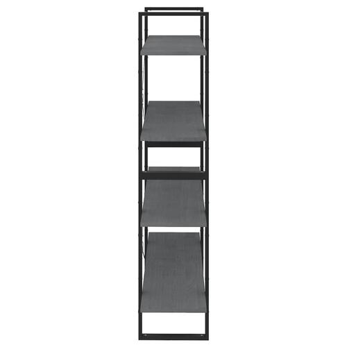 Bogreol med 4 hylder 100x30x140 cm massivt fyrretræ grå
