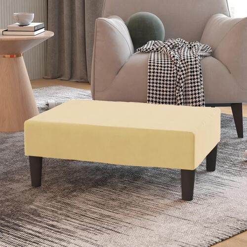 Fodskammel 78x56x32 cm fløjl cremefarvet