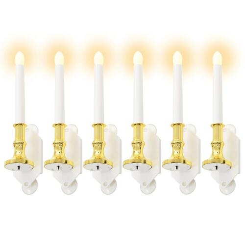 Soldrevne LED-stearinlys 6 stk. varmt hvidt lys