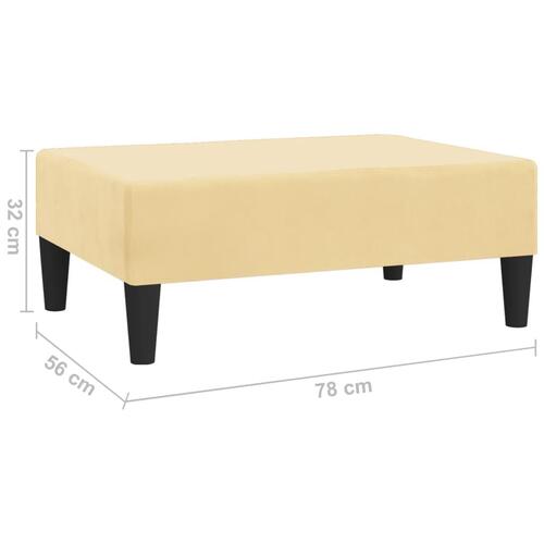 Fodskammel 78x56x32 cm fløjl cremefarvet
