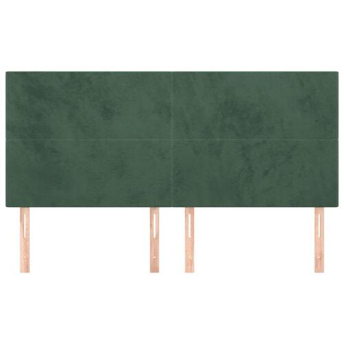 Sengegavle 4 stk. 100x5x78/88 cm fløjl mørkegrøn