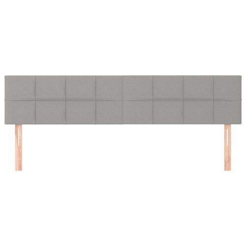 Sengegavle 2 stk. 100x5x78/88 cm stof lysegrå